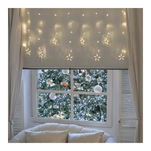 Cortina de Luces Navideñas Transparentes con 90 Estrellas LED Blanco Cálido, 8 Juegos de Luces, IP44, 78123 por Lote, 2+4m - Product Image 5