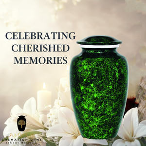 โกศสีเขียวสำหรับบรรจุอัฐิคน ขนาด 10 นิ้ว สไตล์ยุโรปและอเมริกา เป็นมิตรกับสิ่งแวดล้อม ความจุ 220 คิวบิกอินช์ ทนทาน - Product Image 6