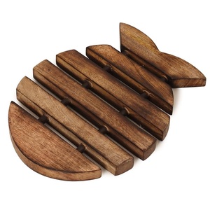 Solid <b>Wood</b> <b>Trivets</b> Cooking Pot Holder Handicraft Fish Shaped Kitchenware Customized Size <b>Wood</b> <b>Trivets</b> - Product Image 1
