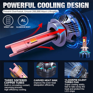 POPNOW Car Led Light Tri-copper Pipes 9005 9006 H1 H3 H4 H7 H11 H13 Faro LED de alta potencia 200W para <span class=keywords><strong>coche</strong></span> - Product Image 6