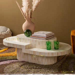 Lujosa mesa de resina con incrustaciones de hueso para sala de estar, consola de mesa de té elegante de gama alta india a precio de fábrica al por mayor - Product Image 3