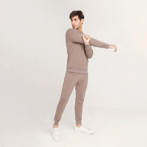 Vente en gros de survêtements deux pièces personnalisés pour hommes 100% en molleton de coton - Product Image 2