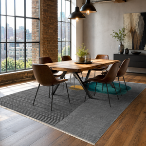 Netline Home <b>Cool</b> Linework Silver Grey Modern Washable <b>Rug</b> - Product Image 5
