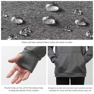 Sudaderas con capucha personalizadas de alta calidad transpirable color gris cálido invierno ropa de pesca pulóver sudaderas con capucha de pesca de lana en blanco - Product Image 5