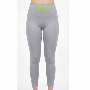 Leggings Deportivos de Cintura Alta Color Gris Claro para Mujer, Pantalones de Yoga y Fitness Personalizados OEM - Product Image 1