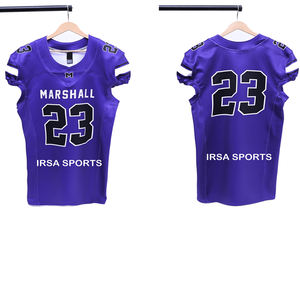 Vêtements de sport de football américain pour adultes imprimés par sublimation personnalisée, 100% polyester, maillots d'équipe OEM, ensemble de pantalons, uniforme, devant court - Product Image 3
