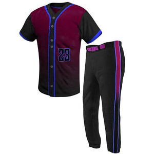 Uniforme de Béisbol Personalizado de Alta Calidad para Adultos, Logotipo Personalizado, Secado Rápido, Transpirable, Ropa Deportiva Lisa de Manga Corta, Tallas Grandes - Product Image 1