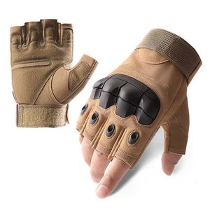 Gants de moto demi-doigts anti-chute, résistants, pour sports de montagne, pour la conduite estivale, en cuir, anti-choc - Product Image 5