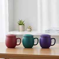 Mug en porcelaine durable de haute qualité 3459016 avec couvercle, design de tasse de voyage anti-fuite pour l'exportation