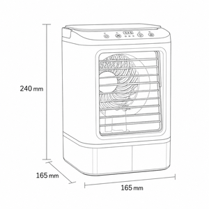 Ventilateur de bureau portable alimenté par courant alternatif avec brumisation et compartiment à glace, 3 vitesses, humidificateur personnel en plastique pour un confort optimal - Product Image 5