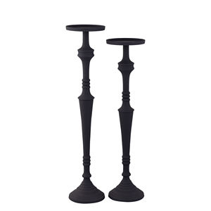 Bougeoir enduit de poudre de qualité supérieure pour la décoration de jardin et de fête de Noël Bougeoir fait à la main en aluminium Pilier Lot de 2 - Product Image 5