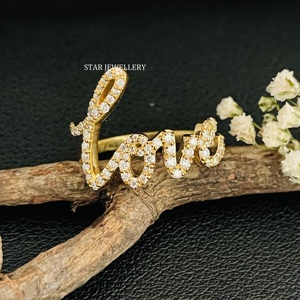 Anillo de amor de diamante natural, anillo de diamante con carta de amor para ella, anillo de amor de oro sólido, regalo de aniversario de anillo de amor, regalo de San Valentín - Product Image 6
