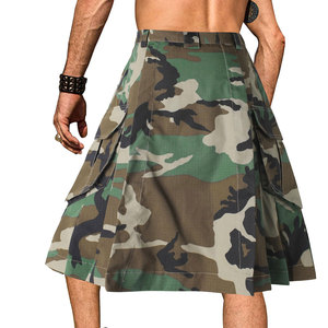 2025 camouflage impression hommes coton Kilts vêtements de rue hommes coton Kilts nouveau Design hommes coton Kilts - Product Image 2
