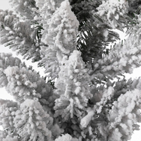 Guirlande de Noël en PVC floqué gris argenté avec lumières LED, feuillage en peluche, décoration de vacances d'hiver de luxe pour cheminée/événements