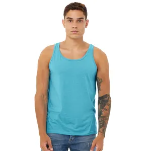 Canotta Aqua Triblend 50% poly, 25% Airlume pettinato e cotone filato ad anello, canotte Unisex 25% rayon