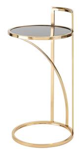 Ensemble de tables gigognes rondes modernes en métal verre clair doré - Product Image 6