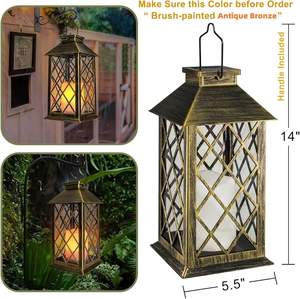 Lanterne à bougie Hurricane, lanterne porte-bougie en verre, lanterne pour bougies LED, lanterne à bougie sans flamme, grande lanterne à bougie - Product Image 6