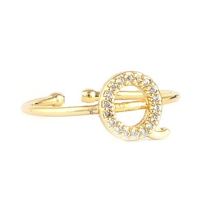 Anillo de Dedo con Letras del Alfabeto para Mujer - Dorado - Product Image 1