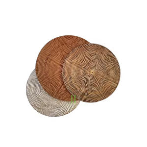 Woven Hot Trend <b>Rattan</b> Charger Plates Boho <b>Rattan</b> <b>Placemat</b> OEM Hot Selling <b>Placemat</b> Wicker Charger Plate with Low MOQ - Product Image 2
