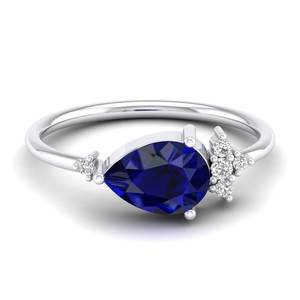 แหวนเพชรโมอิสซาไนต์ทองคำแท้ 14K ดีไซน์พิเศษจาก REYES ปรับแต่งได้ พร้อมพลอยไพลินสีน้ำเงิน เครื่องประดับชั้นดีสำหรับผู้หญิง - Product Image 1