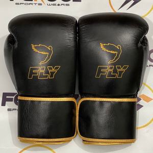 Guantes de Boxeo Profesionales de Entrenamiento de Kickboxing Modelo Más Reciente, Color Blanco Dorado, con Logotipo Personalizado y Nombre, para Sparring - Product Image 1