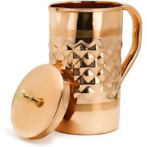 Jarra de cobre personalizada, diseño martillado de diamante, buena salud, beneficiosa, calidad premium, agua de cobre, Picnic, jarra para servir, vajilla - Product Image 6