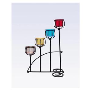 Round Shaped Lantern Metal Candle Holder With <b>Glass</b> Pit <b>Cylinder</b> Votives With Customized Color and Size 18x21 cm - Product Image 4