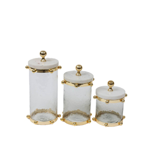 ชุดกระป๋องแก้วลายใบโกลด์ทำด้วยมือ - Product Image 4