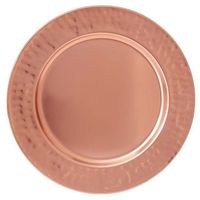 Assiette de présentation ronde de luxe en métal doré rose pour mariage, fête, banquet, décoration de table, vaisselle d'hôtel, vente en gros