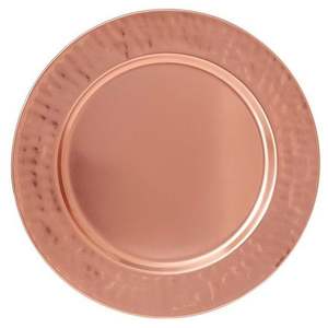 Assiette de présentation en acier inoxydable plaqué or rose, 13 pouces, finition miroir, décoration de table de mariage, sous-assiette, vente en gros - Product Image 5