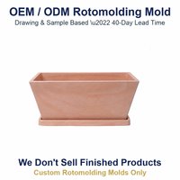 Moule de rotomoulage personnalisé OEM ODM pour jardinière rectangulaire avec soucoupe, fabrication interne sans frais de fraisage, bac de jardin extérieur, directement de l'usine