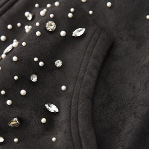 Custom Logo Printing Men's Zip Hoodie Rhinestone Streetwear Cropped Hoodie Blank Customizable Design Men Rhinestone Hoodies - Product Image 6