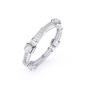 Impresionante brazalete de diseño encantador de diamante cultivado en laboratorio redondo, brazaletes de oro de 14 KT, joyería para mujer, Idea de regalo perfecta - Product Image 4