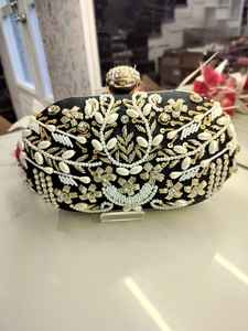 Chic Luxury Accessory Elegant Designer Beaded Embroidered <b>Clutch</b> Best Quality Handmade Wedding Party Purse <b>Pearl</b> for Women - Product Image 6