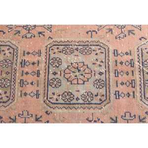 2.2x10.7 ft Vintage Rug, Turkish <b>Runner</b> Rug, <b>Red</b> Blue Moroccan Wool Rug - Product Image 4