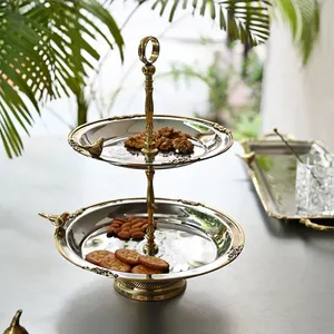 Decorative Handmade Stainless Steel <b>Cake</b> <b>Stand</b> Antique Silver Dessert Pedestal for Hotel Buffet ZAHID EXPORTS Model ZE-3286M - Product Image 6