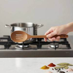 Wooden Eco-Friendly Degradable Disposable Serving Spoon & <b>Spatula</b> <b>Set</b> for Party Use - Product Image 1