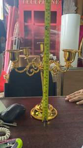 Centres de table pour mariages, chandelier en métal de décoration, chandelier conique, bougeoir de luxe en or - Product Image 2