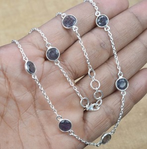 Collier chaîne mois de juillet pierre de naissance forme ronde Onyx noir 925 argent sterling pierre précieuse collier de créateur cadeau pour elle - Product Image 3