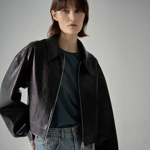 Regular Genuine Leather Sheep Skin Jacket Men Winter Black Loose Tops Waterproof Breathable High Street Style - Product Image 3