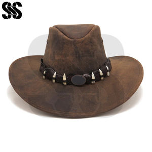 Meilleures ventes : Chapeau de cavalier en cuir occidental pour homme, style cowboy décontracté, réglable, confortable, haute qualité, couleurs personnalisées pour - Product Image 2