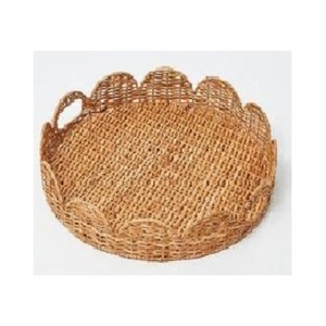Ready to Ship Wicker Serving <b>Tray</b> Handwicker Rattan <b>Round</b> <b>Tray</b> Kitchenware Woven Wicker Wholesale Rattan Serving <b>Tray</b> From India - Product Image 1