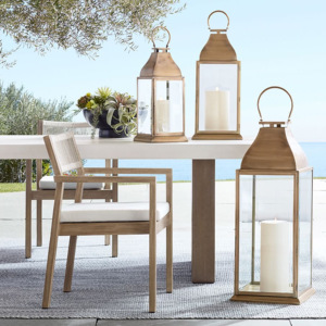 Latest <b>Brass</b> Antique Metal <b>Candle</b> <b>Holder</b> Lanterns in 3 Sizes for Floor and Tabletop Home Decorations - Product Image 1