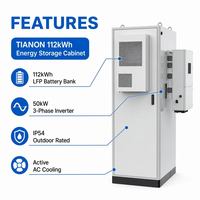 Batterie Commerciale LiFePO4 Tianon P007 50kW Inverter 6000+ Cycles IP54 Refroidissement par Air 112kWh 358.4V 314Ah