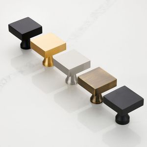 Modern style square design solid brass door knobs for home dresser door cabinet furniture decorative kitchen wardrobe handle - Product Image 1
