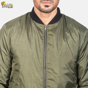 Chaqueta de bombardero informal de invierno personalizada para hombre, diseño de gran tamaño, logotipo bordado, impermeable, con capucha, cuello levantado, transpirable, con revestimiento fino - Product Image 5