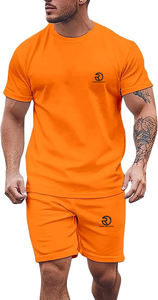 Premium Men's Jogger <b>Short</b> and T Shirt Top Sport Sweat 2 Piece Track Suit Fashion Casual Summer Mesh <b>Shorts</b> Set for Men - Product Image 2