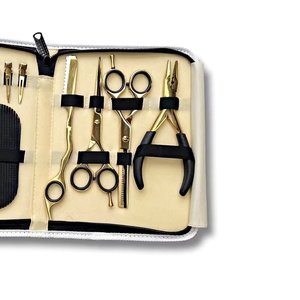 Caja de cuentas de extensión de cabello de acero inoxidable sostenible chapado en oro, agujas en forma de C, alicates, Kit de herramientas, extensiones de cabello con bucle de tracción - Product Image 4