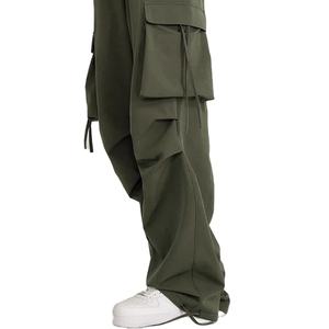 Pantalones de chándal Premium para hombre, pantalones Cargo de peso pesado, pantalones de chándal para hombre, pantalones de chándal holgados teñidos sólidos, pantalones acampanados sueltos 2026 - Product Image 3