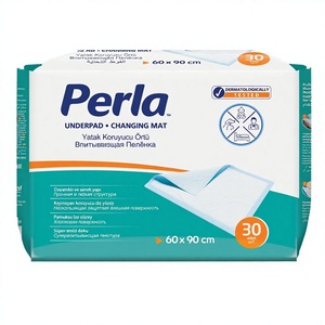 Meilleures ventes PERLA Couches jetables 60x90 CM Nouveau modèle 30 pièces Alèses absorbantes en coton pour adultes Pulpe de cellulose Film PE Tissé uni - Product Image 4